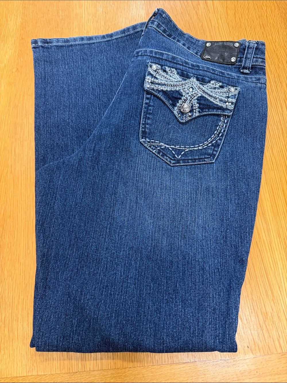 Style & Co. Dark Blue Denim Jeans with Embroidered Back Pocket